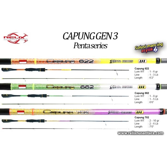 Ready Rod / Joran Pancing Relix Nusantara Capung 622 662 702 UL GEN 3