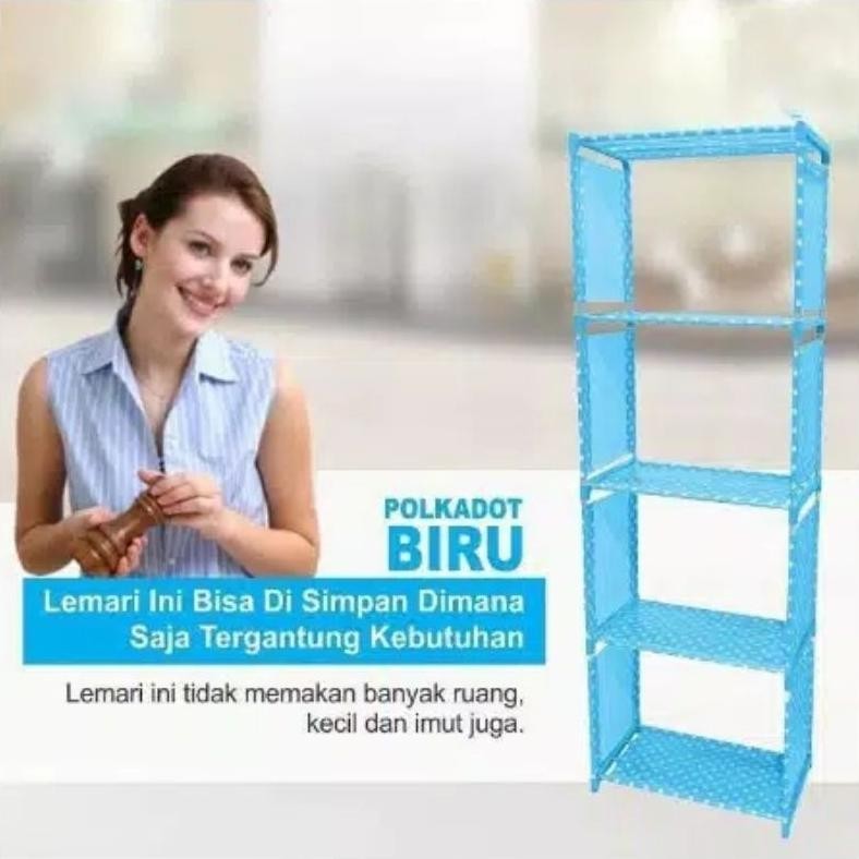 Rak Buku Serbaguna Besi Kuat 4 Susun 5 Tingkat / Rak Buku Baju Helm Portable Cod