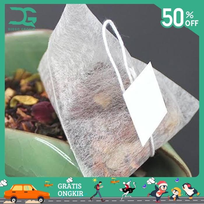 

BIODEGRADABLE CORN FIBER PYRAMID TEA BAG/KANTONG TEH SERAT JAGUNG 50PC GRATIS ONGKIR