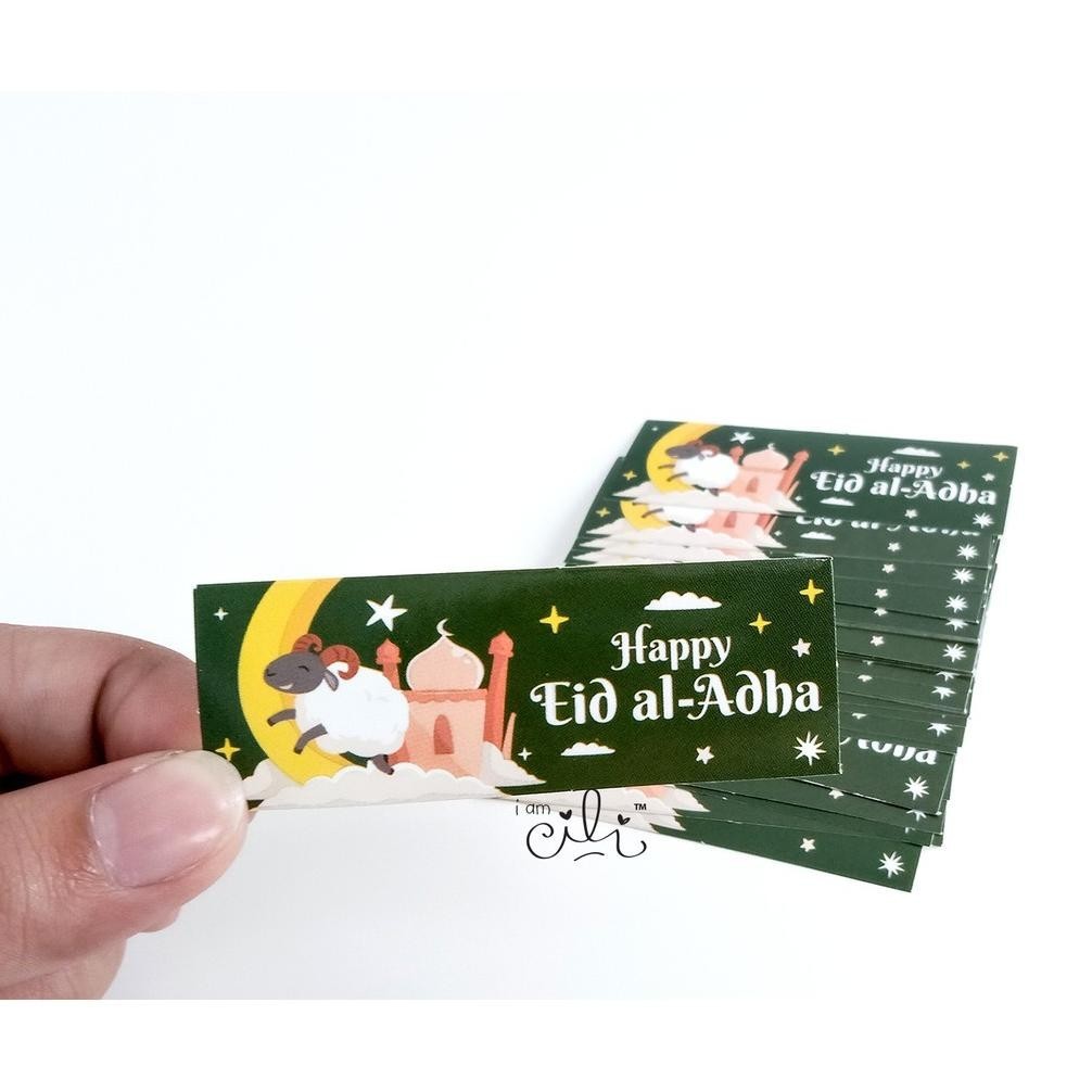 

h-4 (SIADHA01) Stiker MINI idul adha lebaran 7x2.5 cm seal box paperbag Murah