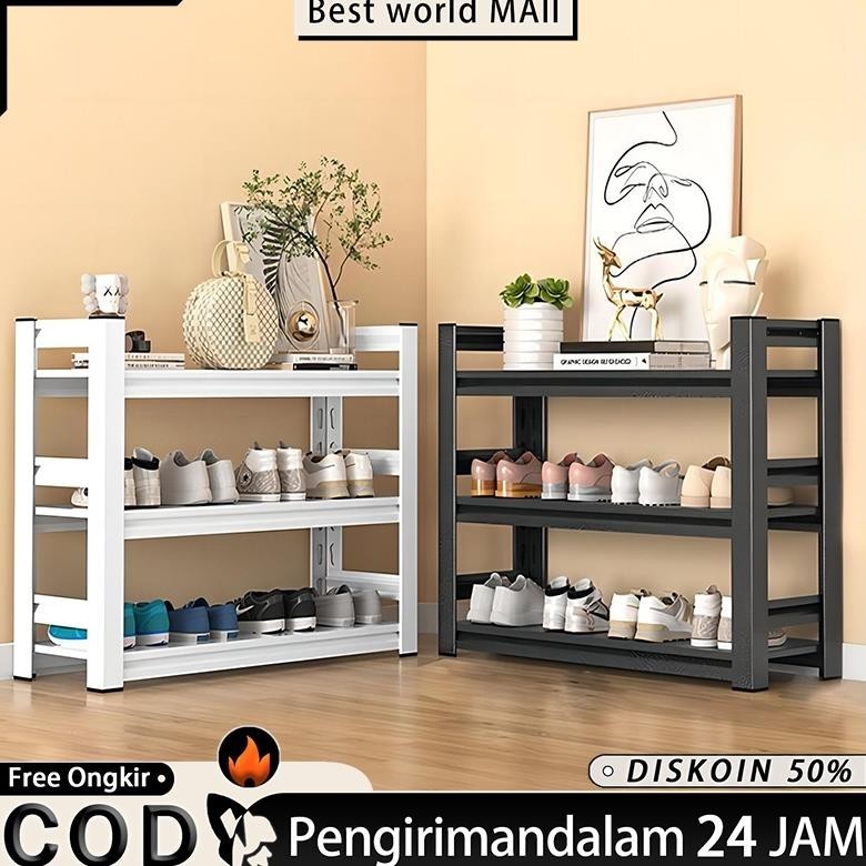 Rak Sepatu Besi Rak Besi Siku 5 Susun Rak Besi Siku Kokoh Rak Besi Serbaguna Rak Gudang Serbaguna Be