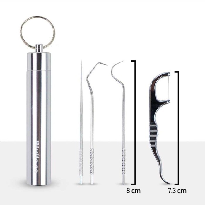 betulan murah Biutteco Paket Tusuk Gigi StainlessReusable Benang Gigi Dental Floss