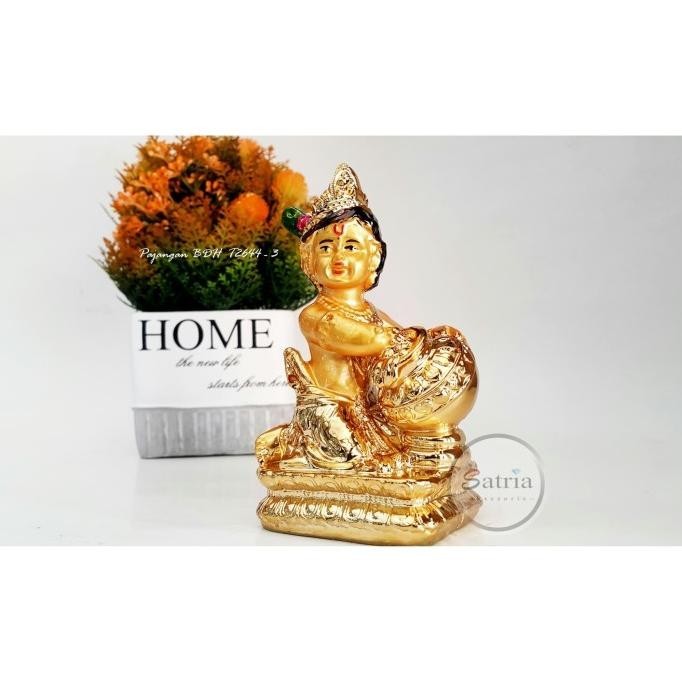 Patung Dewa Krishna mini / Krisna Kecil membawa Ladu BDH T2644-