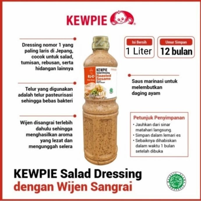 

BIG SALE KEWPIE SALAD DRESSING ROASTED SESAME/WIJEN SANGRAI 1 LITER !!!!!