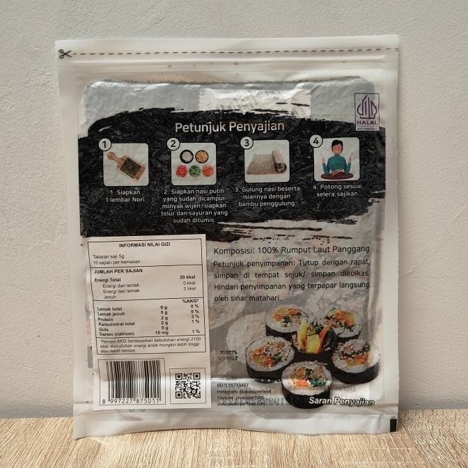 

READY STOCK SUSHI NORI GOLD 20 LEMBAR - RUMPUT LAUT SEAWEED JAVA SUPER FOOD 20S !!!!!