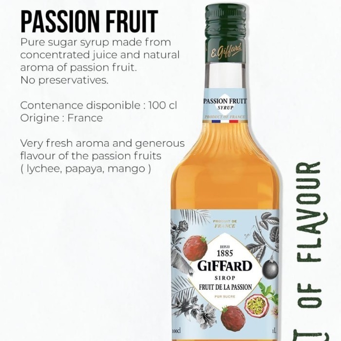 

Giffard syrup Passion fruits 1L Sirup giffard rasa markisa 1 liter