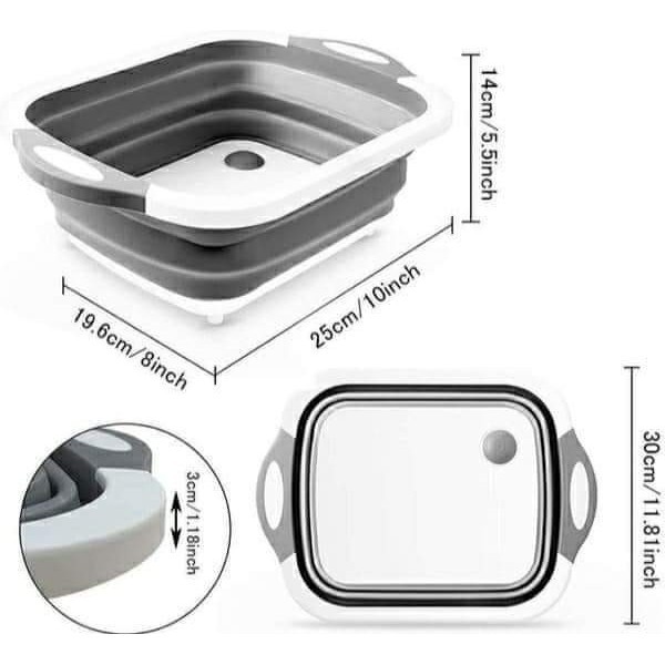 Talenan Lipat Portable Talenan Baskom Lipat Talenan Multifungsi Baskom