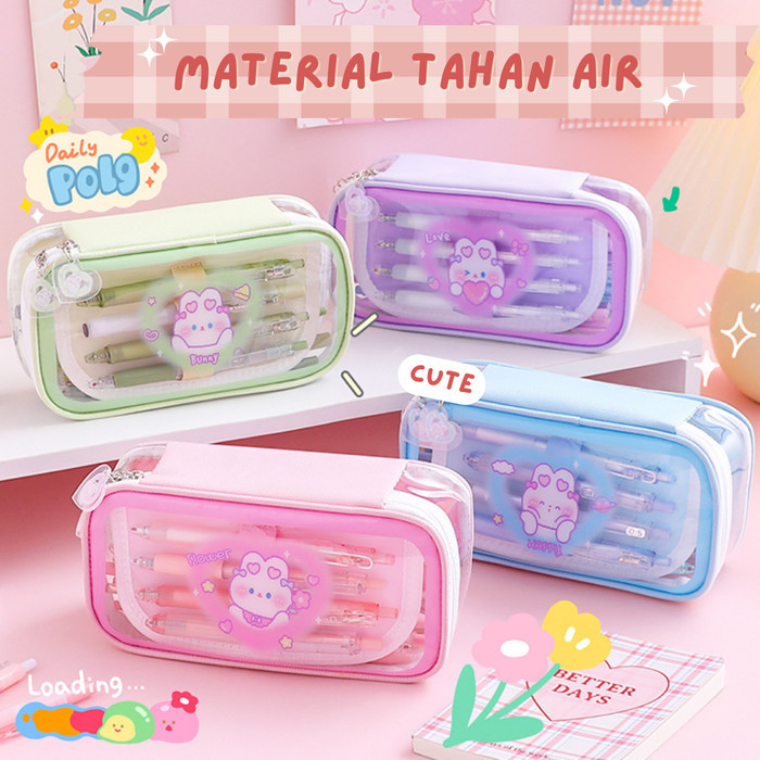 

MISMI CERA PENCIL CASE PEREMPUAN CUTE RABBIT KOTAK PENSIL TAHAN AIR -