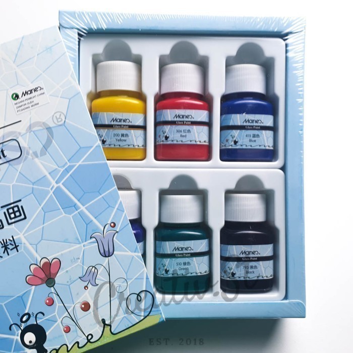 

MARIES GLASS PAINT 24 COLOR SET CAT KACA