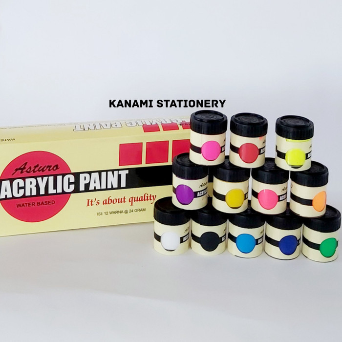 

CAT AKRILIK ACRYLIC PAINT WATERBASED SET 12 COLOR @24GRAM ASTURO.