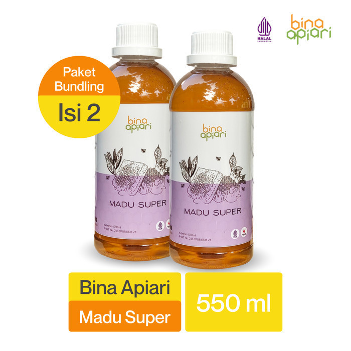 

Madu Super 550 ml Bina Apiari Paket Bundling isi 2 Botol Madu plus Royal Jelly Asli Lebah Apis