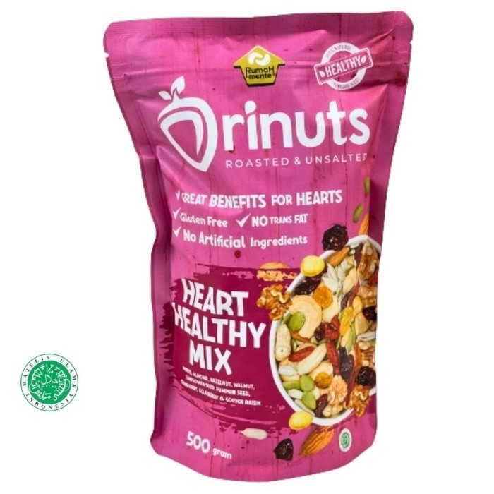 

ORINUTS HEART HEALTHY MIX 500GR METE ALMOND HAZELNUT WALNUT SUNFLOWER