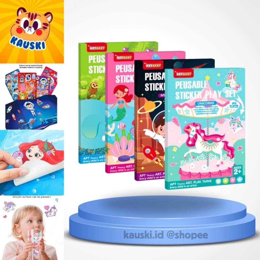 

BisaCod Buku Stiker Mainan Edukasi Anak 2 Tahun Ukuran Besar Tahan Air Reusable Sticker Play Set Water Proof Murah