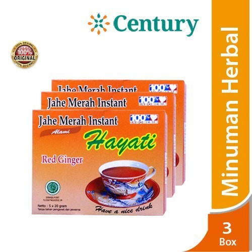 (Isi 3 Box ) Hayati Jahe Merah Instant / Expired Agustus 2022 / Herbal / Jamu /  1 Box isi 5 sachet