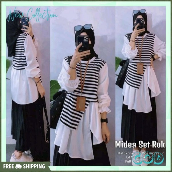 Bju Wsnita Outfit Kece Satu Set Baju Wanita Satu Stel Ootd Outfit Setelan One Set Baju Dan Rok Bju S