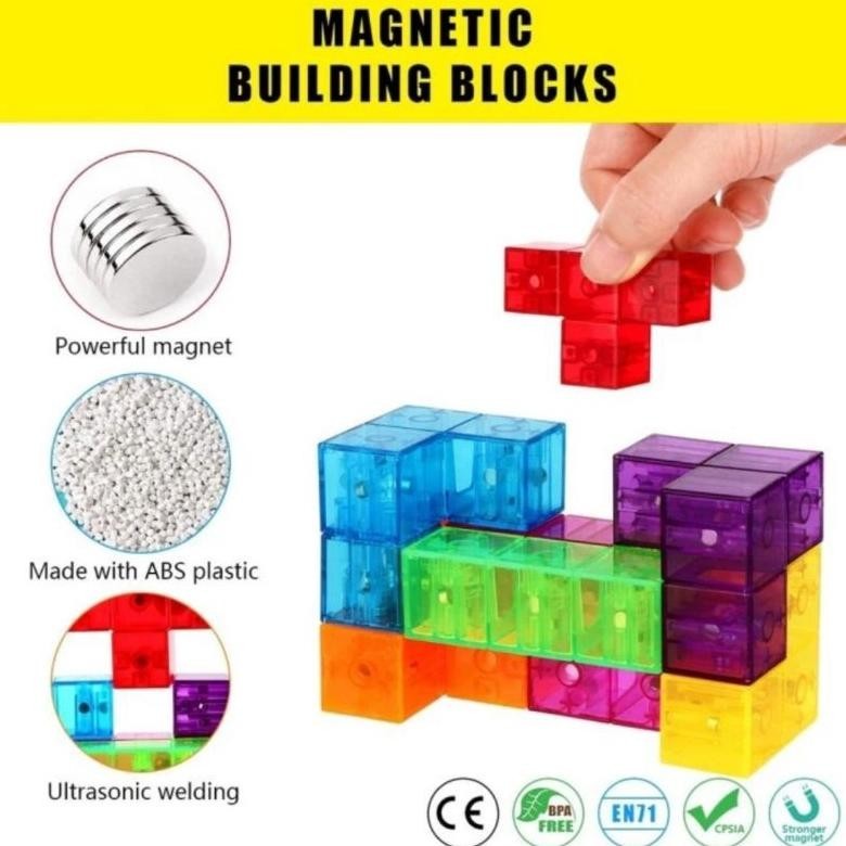 [DISKON] Magic Magnetic Cube / 3D Magnetic Building Blocks / Magic Cube / Puzzle Mainan Edukasi