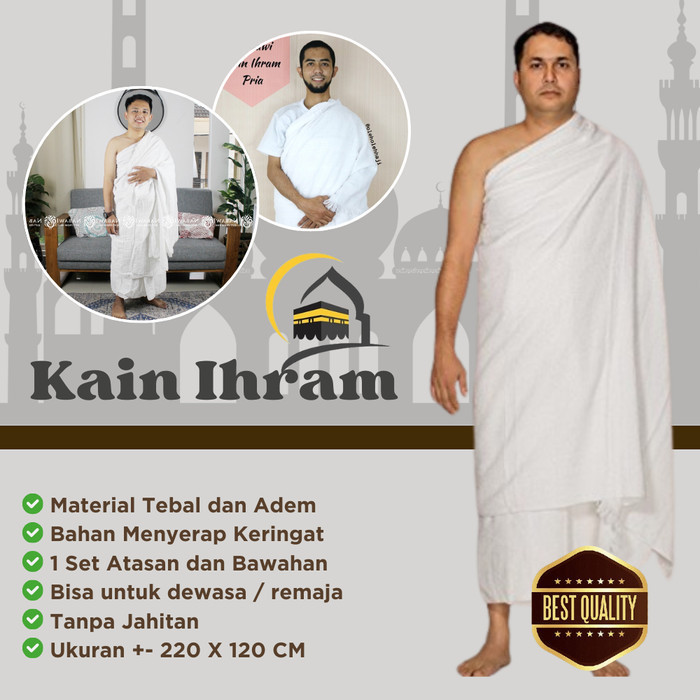 Kain Ihram Baju Ihram Laki Laki Dewasa Baju Ihram Haji Umroh Murah