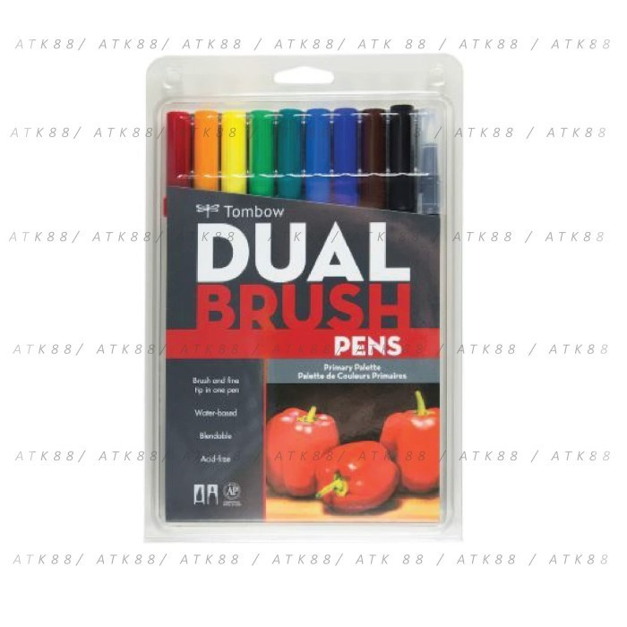 

Tombow Dual Brush Pen Set 10 - Primary Palette