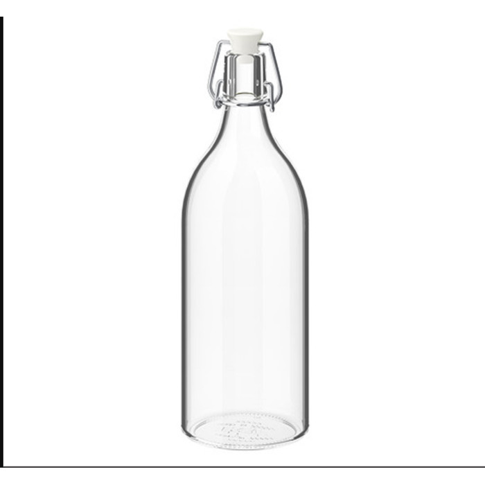 Botol Kaca Bening Penyimpan Air Minum Kedap Udara 1 Liter