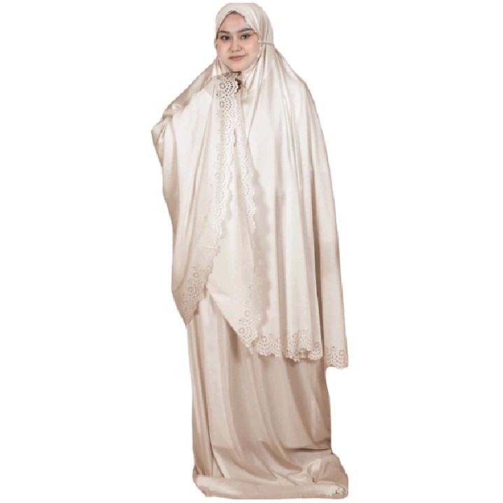 Elzatta Mukena Dewasa Mukena Satin Laser Cut