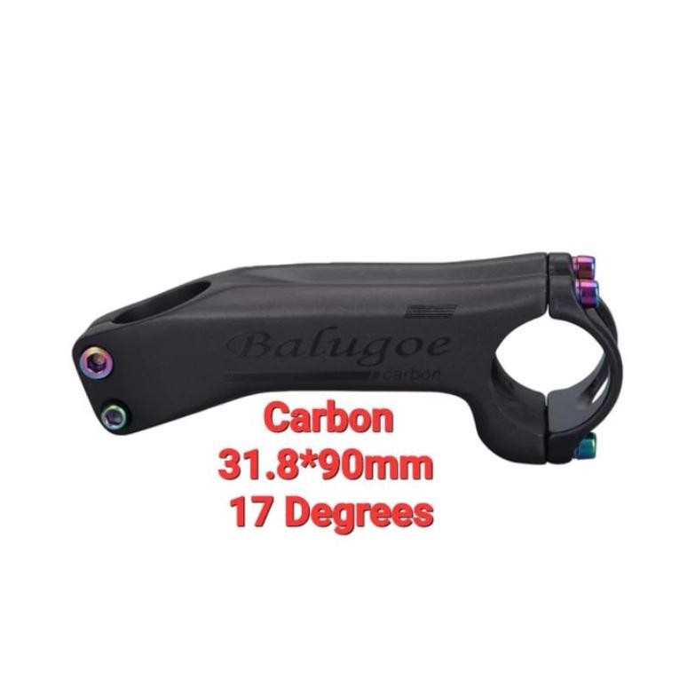 Premium Balugoe Stem Carbon 9 cm 17 Derajat Stem Dropbar Handlebar Stang Sepeda Roadbike MTB
