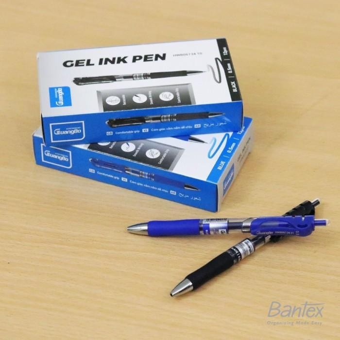 

GuangBo Gel Ink Pen Pulpen Cair Pena Gel Hitam/Biru 0.5mm (1 Pack) Import