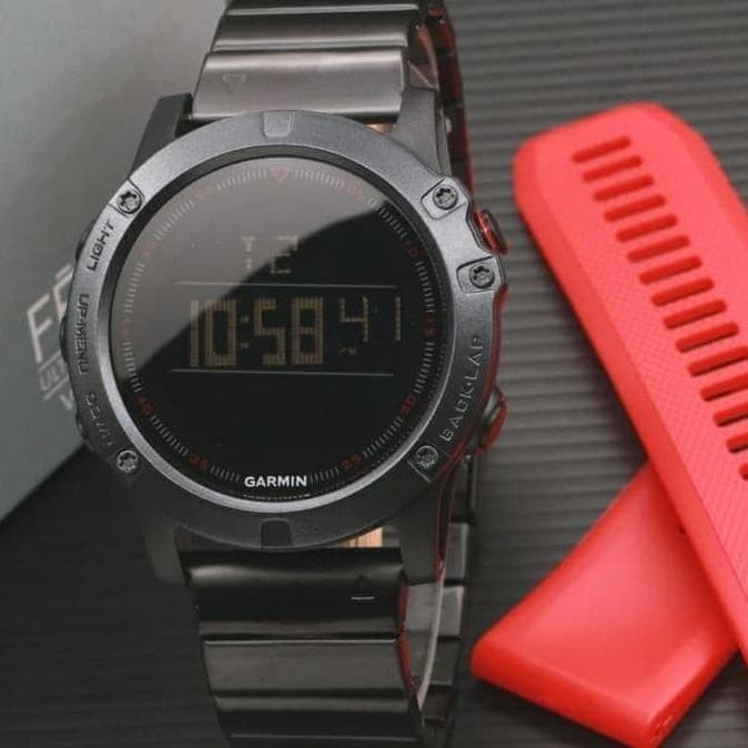 KW 1 JAM TANGAN PRIA GARMIN FENIX 5X DUAL TIME ANTI AIR PAKET 2 TALI S TERMURAH