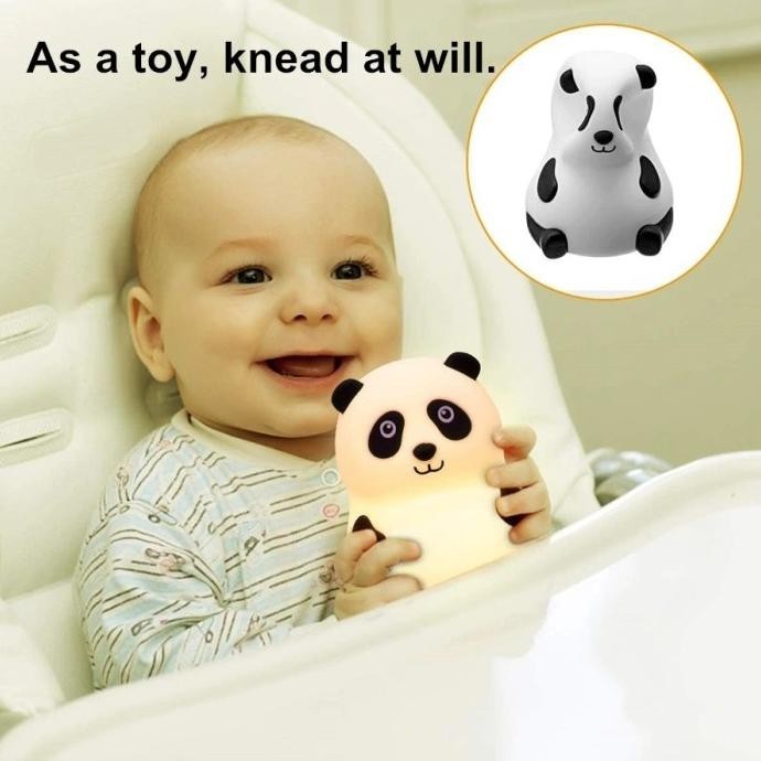 Lampu tidur Portable Panda 7 Warna / touch led lamp Squishy LSA
