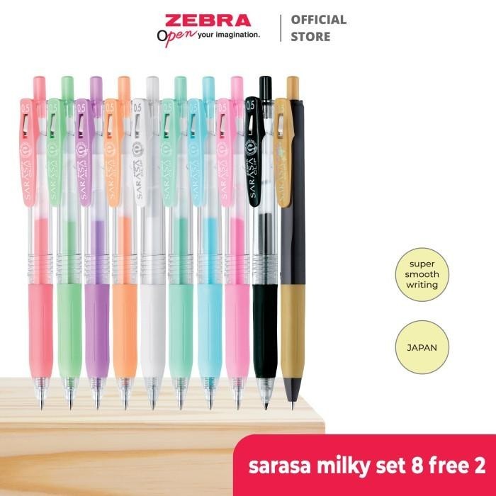 

Zebra Sarasa Milky 05 pulpen gel Isi 8 Free 2 Import