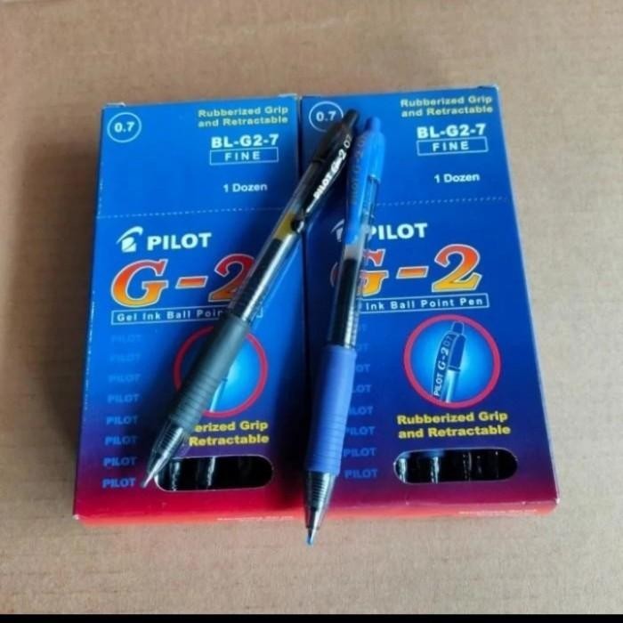 

pulpen pilot G-2 gel ink ball point pen 0,7mm(BL-G2-7) - Hitam, 0,5 Import