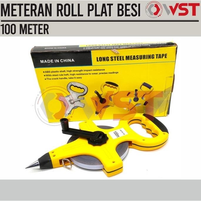 Meteran Tancap Plat besi 100m / Meteran Roll Besi 100meter