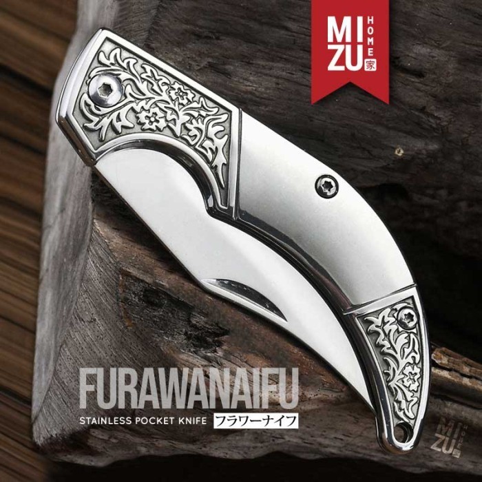 Mizu Furanaifu Stainless Pocket Knife Pisau Saku Lipat Serbaguna