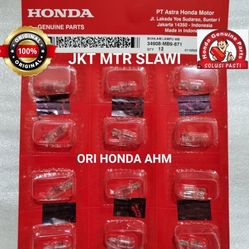 34908-MB9-871 bohlam cumi speedometer, riting motor bebek & matic vario 110, vario 125, vario 150, b