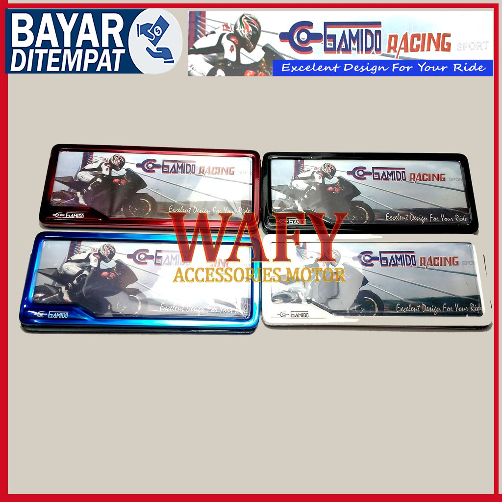 SEPASANG Cover Plat Nomor Motor Model List Bahan Besi Bingkai Plat Nomor Motor Universal