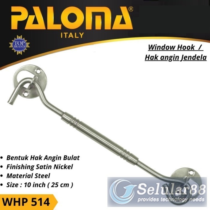 

Paloma WHP514 Window Hook 10inch Penahan Jendela Hak Angin Steel SN