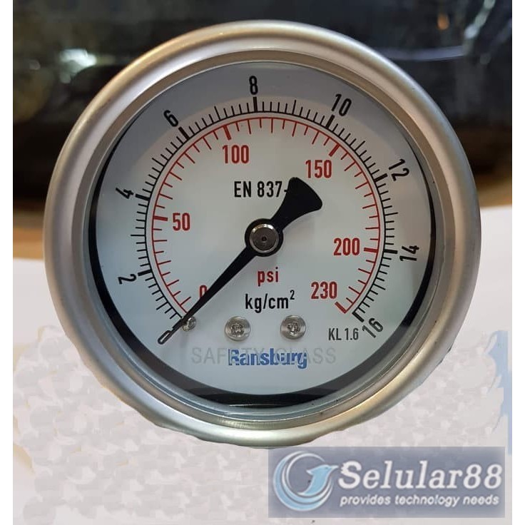 Pressure Gauge RWS 101 Ransburg 2.5" Tekanan Liquid Manometer ORI