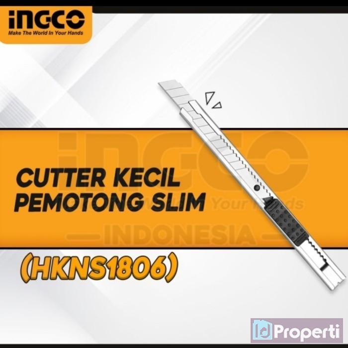 

Ingco HKNS1806 Box Cutter Small 9mm Knife Blade Pisau Kecil Retract