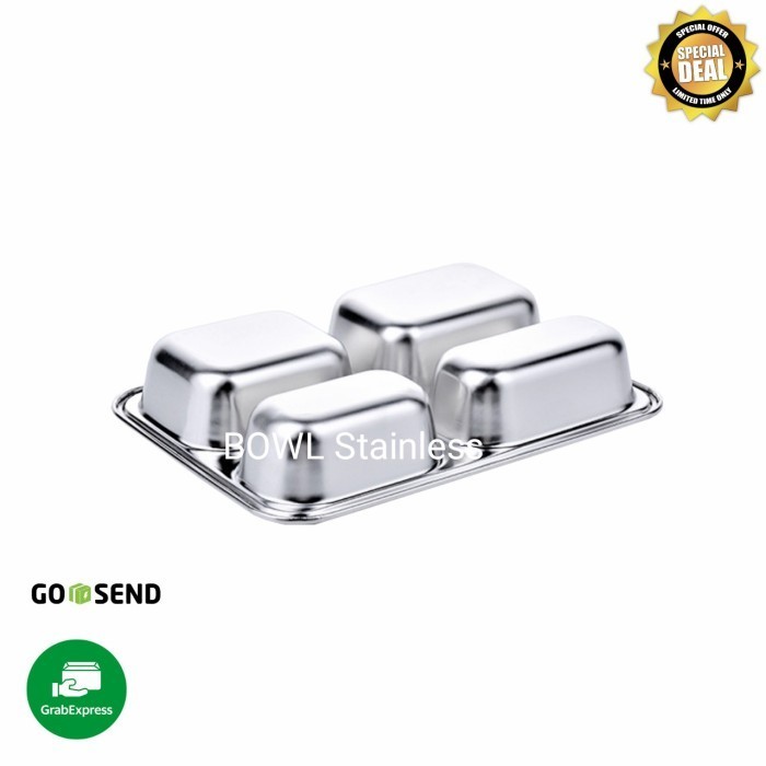 Kotak Makan Piring Sekat 4 Promo Stainless 304