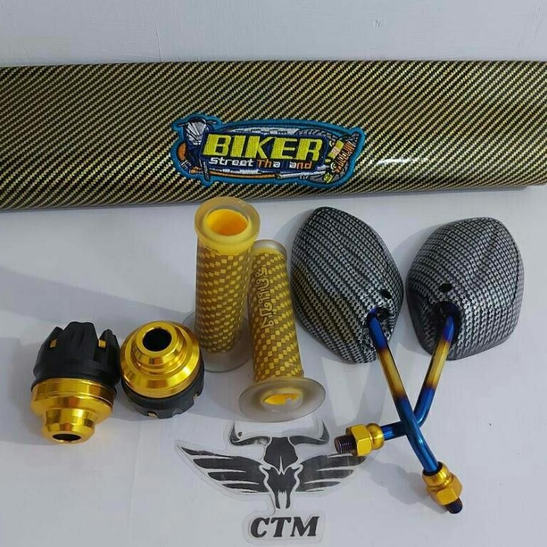 paket variasi Karbon Thailand Twotone Sarung jok carbon Handgrip grip spion model beat jalu as jumbo