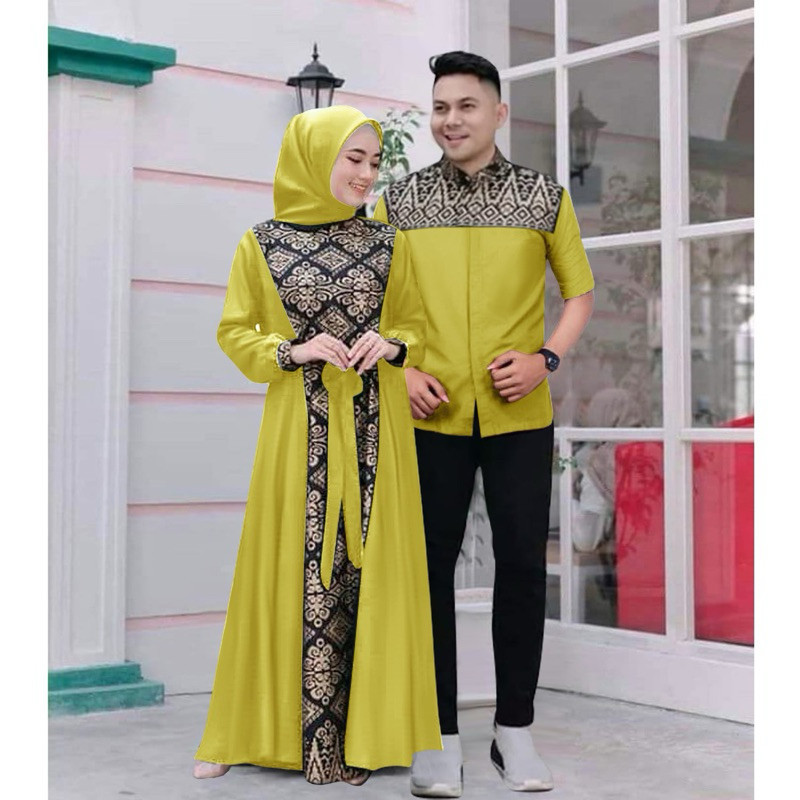 Gamis Couple Pasangan 2024 Ibu Anak Perempuan Games2024 Baju Kopel Remaja Burkat Muslim Coupel Dress