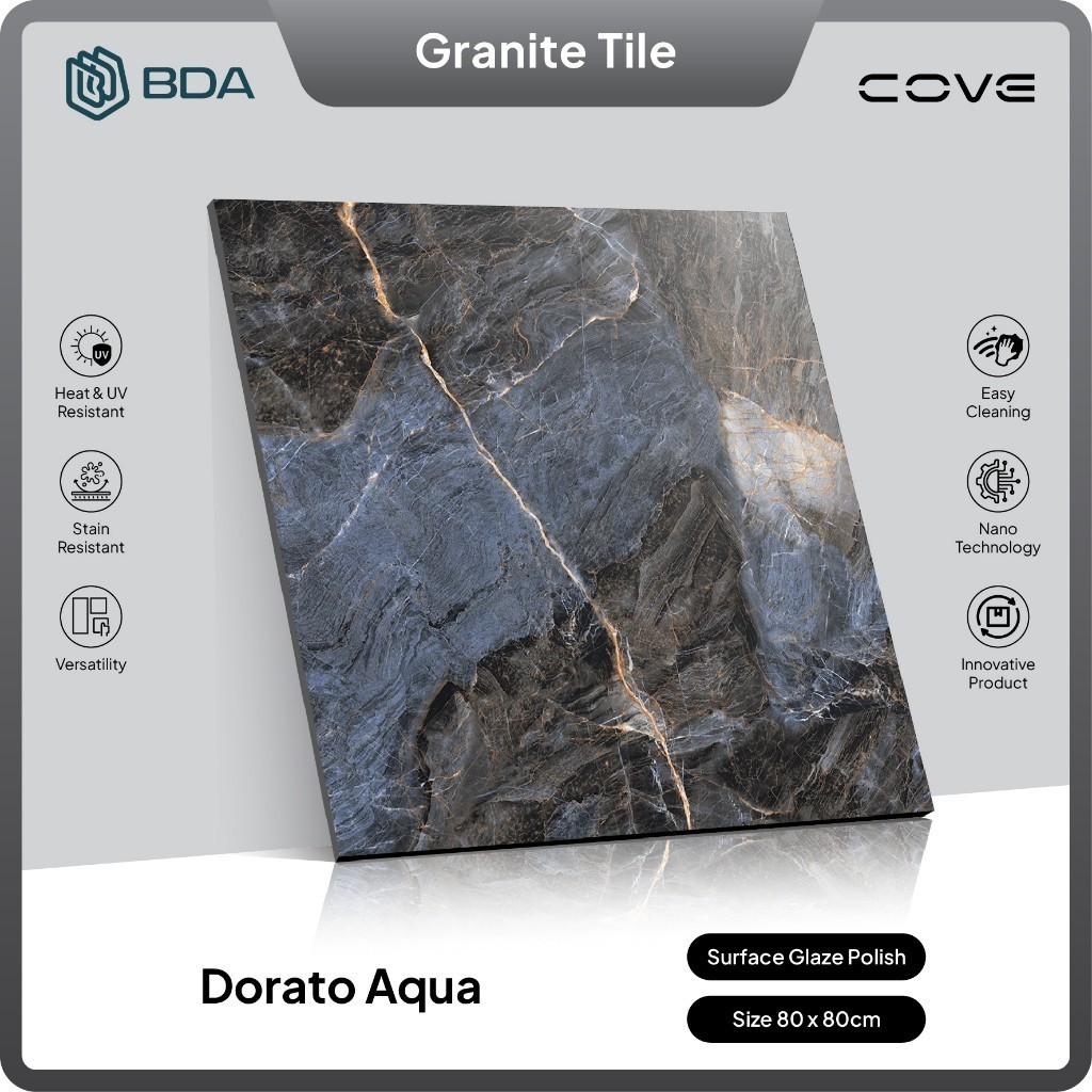 Cove Granite Tile Dorato Aqua 80x80 Granit / Kramik Lantai Dinding