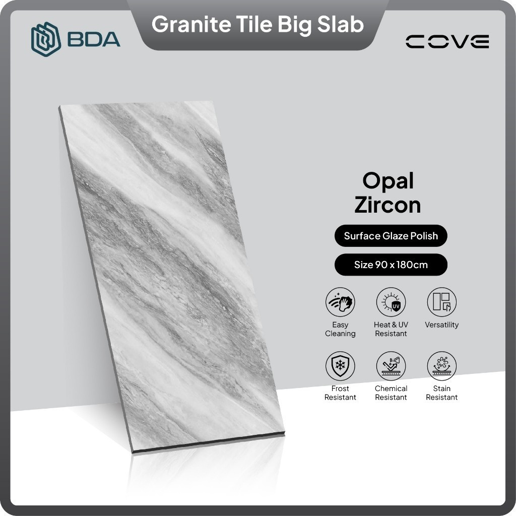 BDA Granite Tile Granite 90X180 Keramik Lantai Keramik Dinding Big Slab Opal Zicron