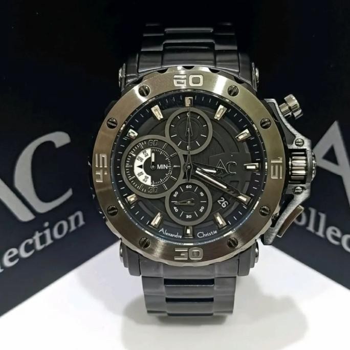 Jam Tangan Alexandre Christie Original Pria AC9205 Black