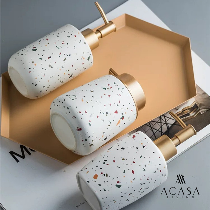 Moira - Ceramic Terrazzo Pump Soap Ttle Tempat / Tol Sabun Keramik