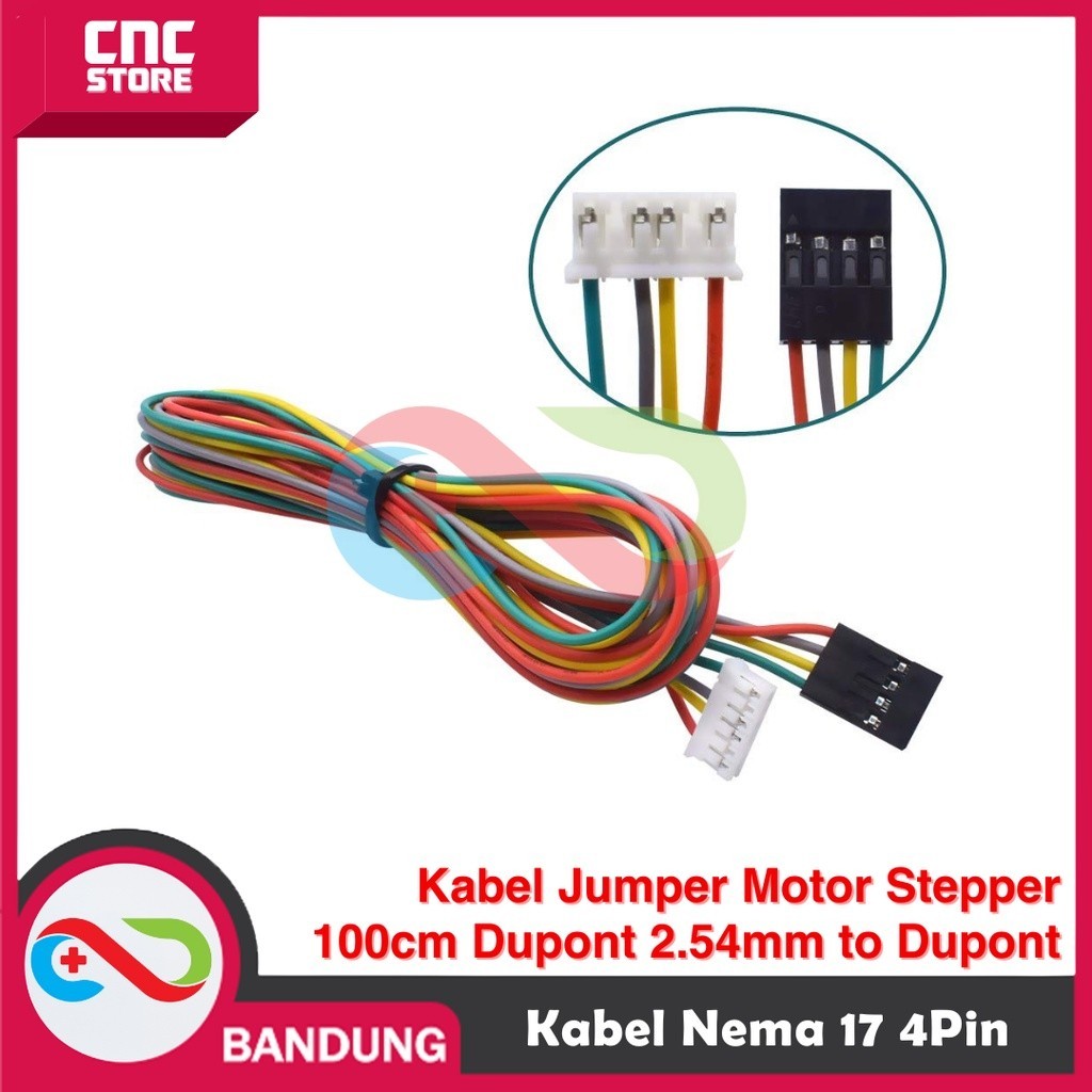 KABEL JUMPER MOTOR STEPPER NEMA 17 100CM 4PIN DUPONT 2.54MM TO DUPONT