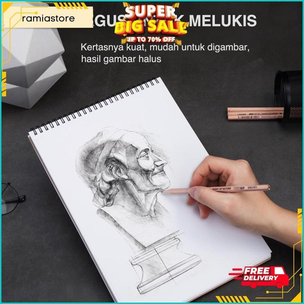 

DELI SKETCH BOOK / BUKU GAMBAR JILID SPIRAL VERTIKAL B5 40 LEMBAR 100 GSM 73628 GRATIS ONGKIR