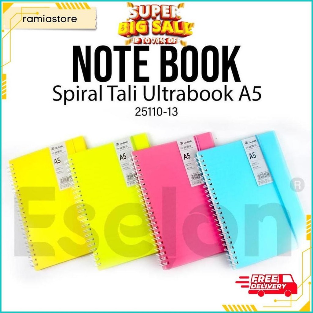 

DIARY SPIRAL+TALI A5 OFFICE ULTRABOOK 25110-13 / NOTEBOOK A5 80LBR TERLARIS