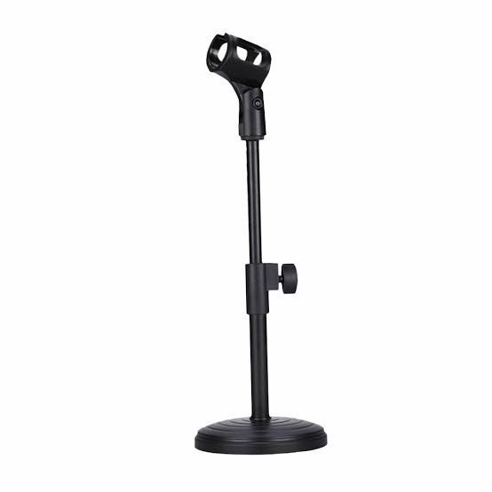 Tripod Mic / Standing Mic / Stand Mic Meja Full Besi Kaki Bulat