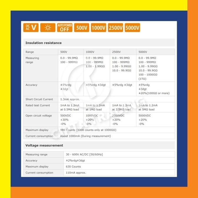 High Voltage Insulation Tester - Kyoritsu - Kyoritsu 3125