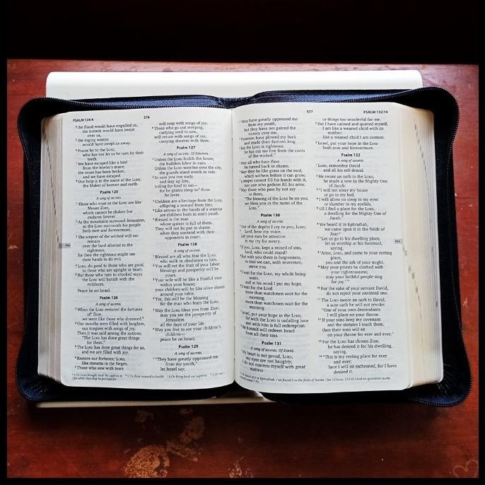 [Ready] Niv Bible With Zipper Niv52Z - Blue Jean / Brown / Silver